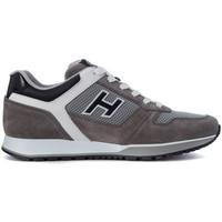 hogan sneaker h321 grey and white leather sneaker mens trainers in gre ...