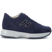 Hogan Interactive biro blue suede sneaker men\'s Shoes in blue