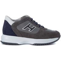 Hogan Sneaker Interactive in blue and grey suede men\'s Shoes (Trainers) in grey