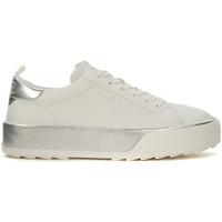 hogan r320 white and silver leather sneaker womens trainers in silver