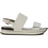 hogan h257 silver and white leather sandal womens sandals in white