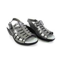 Hotter Size 3 Metallic Silver Ankle Strap Sandals