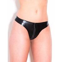 Honour Clothing Latex Rubber Crotchless Zip Thong R1809