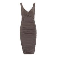 honor gold gabriella midi dress in mocha