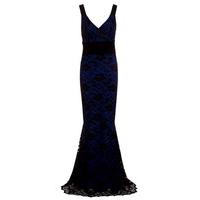 honor gold gabriella black blue lace maxi dress