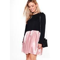 Holly 2 in 1 Satin Sweat Dress - blush