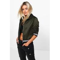 hooded bomber jacket khaki