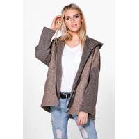 hooded oversized coat mocha