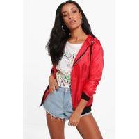 hooded lightweight festival bomber red