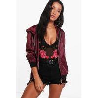 Hooded Lightweight Festival Bomber - wine