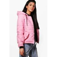 Hooded Padded Jacket - pink