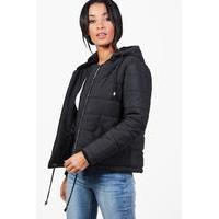 hooded padded jacket black