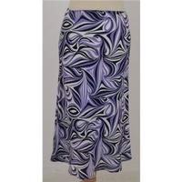 Hobbs Size 12 purple & white patterned linen skirt