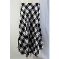 hobbs black white check linen skirt size 12