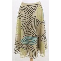 Hobbs, size 12, beige mesh stitched pattern skirt