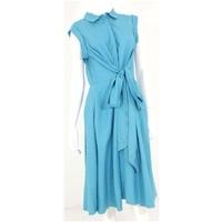 Hobbs Size 16 Turquoise Calf Length Summer Dress