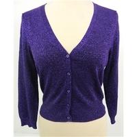 Hobbs Size 10 Tonal Purple Sparkle Silk Blend Cardigan