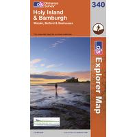 Holy Island & Bamburgh - OS Explorer Active Map Sheet Number 340