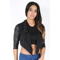 Holly 3/4 PVC Sleeves Cropped Blazer