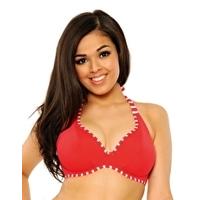 Horizon Halter Bikini Top - Red Stripe