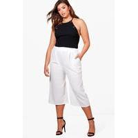 Holly Wide Leg Culotte Trouser - ivory