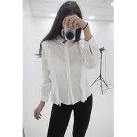 Hope lace frill panel shirt