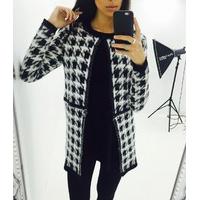 Holly hounds tooth and zip cardigan