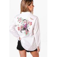 holly embroidered back shirt white