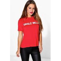 Holly Novelty Christmas Slogan Tee - red