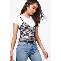 Hollie 2 in 1 Lace Bodysuit and Tee - black