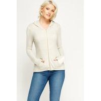 Hooded Thin Knit Zip Jumper