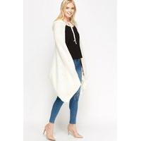 hooded knitted asymmetric cape