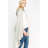 Hooded Knitted Asymmetric Cape