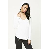 hooded waffle knit top