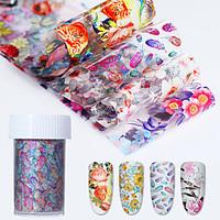 Holographic Flower Starry Nail Foil 4100cm Colorful Feather Floral Transfer Sticker Manicure Nail Art Decoration