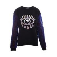 Holographic Mystic Eye Shimmer Sleeve Jumper - Size: Size 12-14