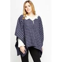 houndstooth asymmetric poncho