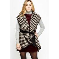 Houndstooth Wrapped Poncho