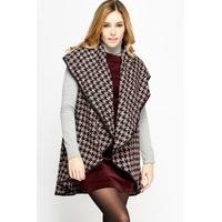 Houndstooth Wrapped Poncho