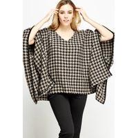 Houndstooth Asymmetric Poncho