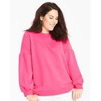 hot pink balloon sleeve sweatshirt