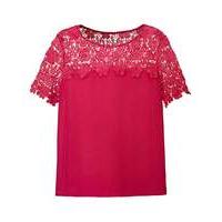 Hot Pink Crochet Lace Shell Top