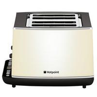 hotpoint tt44eac0 digital 4 slice toaster in cream led display