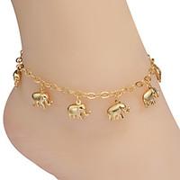 Hot Sell Summer Jewelry Foot Anklet On The Leg Gold 18K Plated Little Elephant Anklets For Women Gift A60004