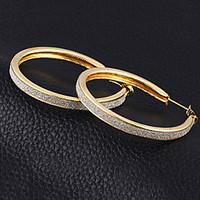 Hoop Earrings Alloy Cubic Zirconia Silver Plated Statement Jewelry Gold Silver Jewelry 2pcs