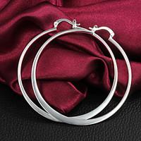 Hoop Earrings Brass Silver Plated Silver Jewelry 2pcs