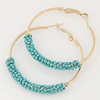 Hoop Earrings Resin Alloy Fashion Bohemian Black Blue Pink Golden Rainbow Jewelry Party Daily Casual 1 pair