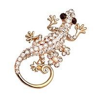 Hot Shining Crystal Gecko Shape Brooch