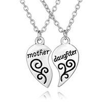 Hot Sale Mother Daughter Double Heart Pendant Necklace The Best Gift For Mom Women Jewelry Mother\'s Day Gifts
