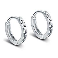 Hoop Earrings 925 Sterling Silver Elegant Classic Silver Circle Silver Jewelry For Party Daily Casual 1 pair